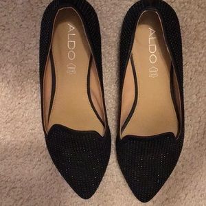 Aldo studded genuine leather inside black flats